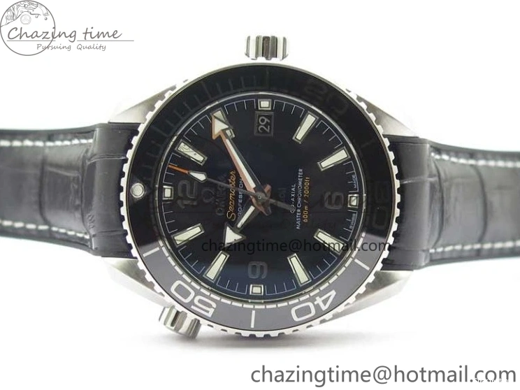 0129 Planet Ocean 39.5mm Black Ceramic Bezel SS VSF 1:1 Best Edition Black Dial on Black Gummy Strap A QuickDry 7889